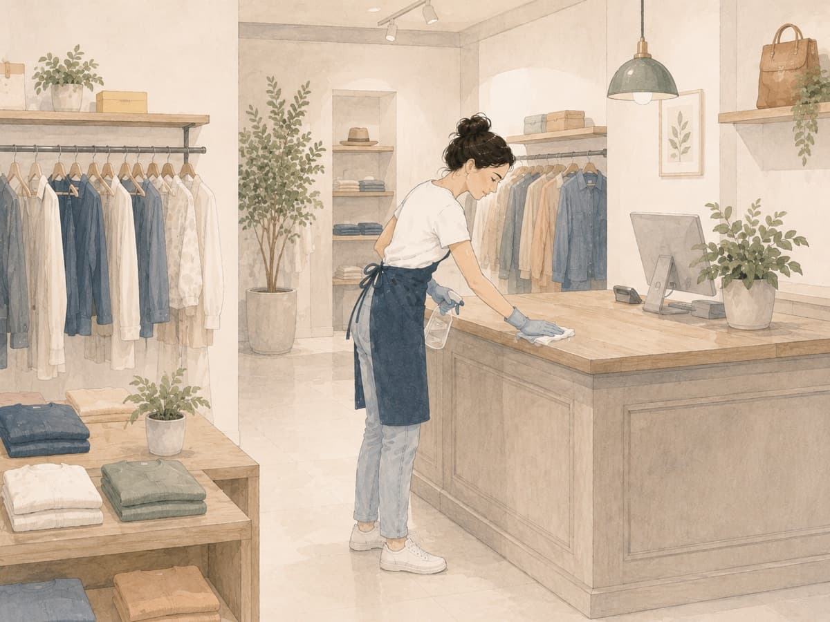 Nettoyage d'une boutique par AlloMénage+ PRO